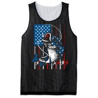 Cool Fishing American Flag Usa Fish Lover Mesh Reversible Basketball Jersey Tank