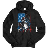 Cool Fishing American Flag Usa Fish Lover Tie Dye Hoodie