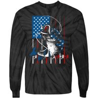 Cool Fishing American Flag Usa Fish Lover Tie-Dye Long Sleeve Shirt