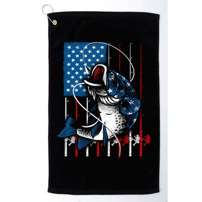 Cool Fishing American Flag Usa Fish Lover Golf Towel