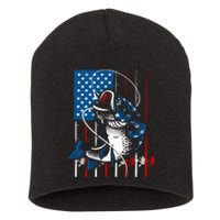 Cool Fishing American Flag Usa Fish Lover Short Acrylic Beanie