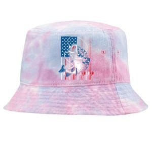 Cool Fishing American Flag Usa Fish Lover Tie-Dyed Bucket Hat