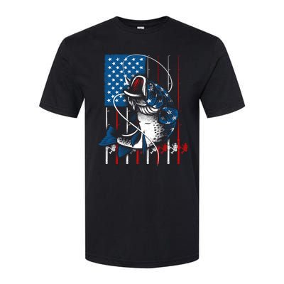 Cool Fishing American Flag Usa Fish Lover Softstyle CVC T-Shirt