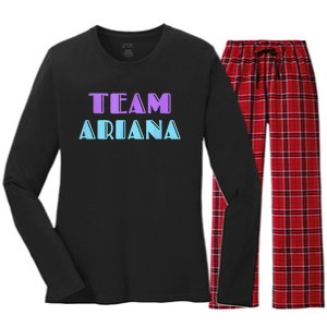 Cheer For Ariana, Show Support Be On Team Ariana | 90s Style Women's Long Sleeve Flannel Pajama Set 