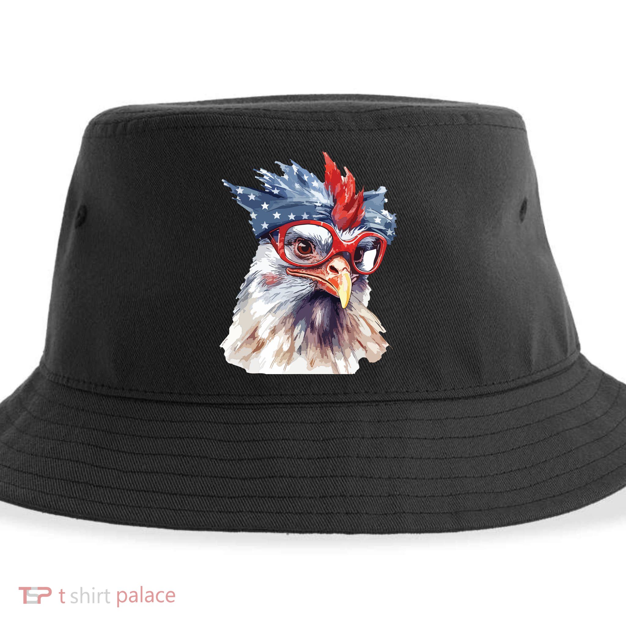 Chicken Farmer American Flag 4th Of July Men Women Kids USA Sustainable Bucket Hat