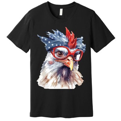 Chicken Farmer American Flag 4th Of July Men Women Kids USA Premium T-Shirt