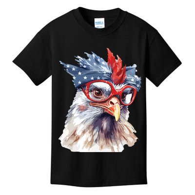 Chicken Farmer American Flag 4th Of July Men Women Kids USA Kids T-Shirt