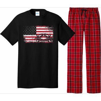 Crab Fisherman American Flag 4th of July Crabbing Pajama Set