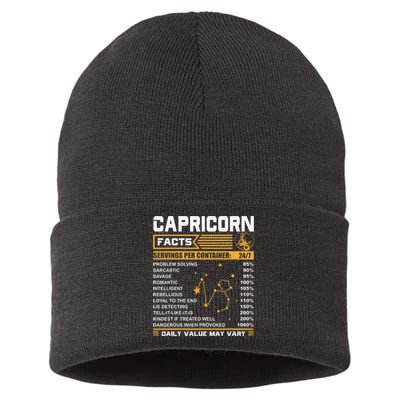 Capricorn Facts Astrology Quotes zodiac sign Birthday Sustainable Knit Beanie