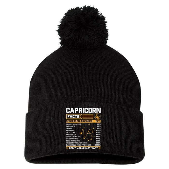 Capricorn Facts Astrology Quotes zodiac sign Birthday Pom Pom 12in Knit Beanie