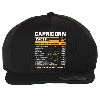 Capricorn Facts Astrology Quotes zodiac sign Birthday Wool Snapback Cap