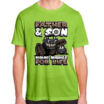 Cool Father And Son Monster Truck Riding Buddies For Life Gift Adult ChromaSoft Performance T-Shirt