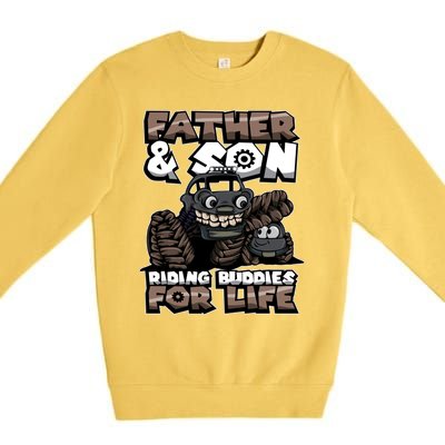 Cool Father And Son Monster Truck Riding Buddies For Life Gift Premium Crewneck Sweatshirt