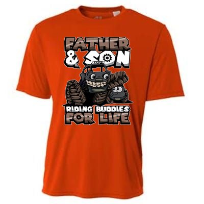 Cool Father And Son Monster Truck Riding Buddies For Life Gift Cooling Performance Crew T-Shirt