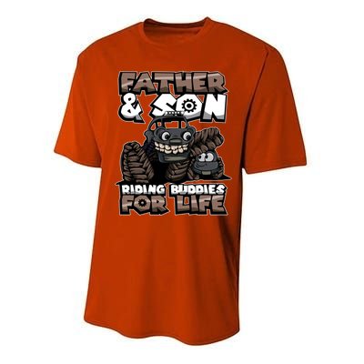 Cool Father And Son Monster Truck Riding Buddies For Life Gift Performance Sprint T-Shirt