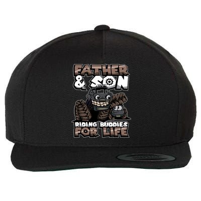 Cool Father And Son Monster Truck Riding Buddies For Life Gift Wool Snapback Cap