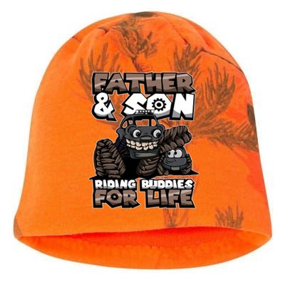 Cool Father And Son Monster Truck Riding Buddies For Life Gift Kati - Camo Knit Beanie