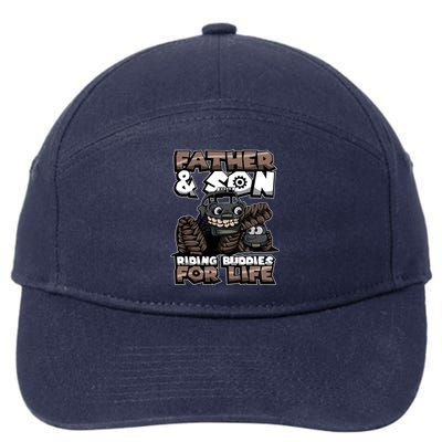 Cool Father And Son Monster Truck Riding Buddies For Life Gift 7-Panel Snapback Hat