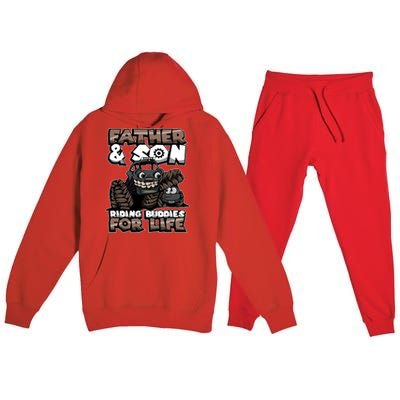 Cool Father And Son Monster Truck Riding Buddies For Life Gift Premium Hooded Sweatsuit Set