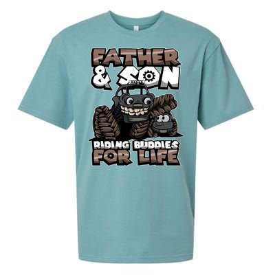 Cool Father And Son Monster Truck Riding Buddies For Life Gift Sueded Cloud Jersey T-Shirt