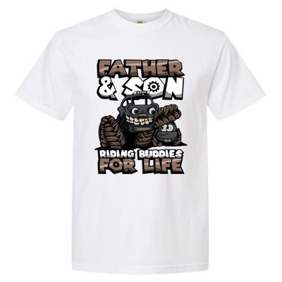 Cool Father And Son Monster Truck Riding Buddies For Life Gift Garment-Dyed Heavyweight T-Shirt