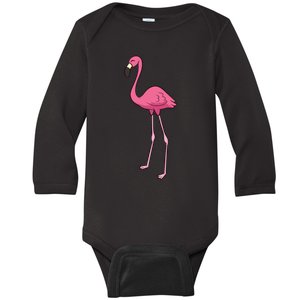 Cute Flamingo Bird Pink Flamingo Baby Long Sleeve Bodysuit