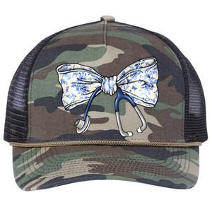 Cute Floral Blue Coquette Bow Stethoscope Nurse Doctor Women Sweatshirt Retro Rope Trucker Hat Cap