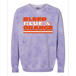 Chicago Football Bleed Blue & Orange Colorblast Crewneck Sweatshirt