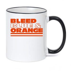 Chicago Football Bleed Blue & Orange 11oz Black Color Changing Mug