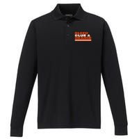 Chicago Football Bleed Blue & Orange Performance Long Sleeve Polo