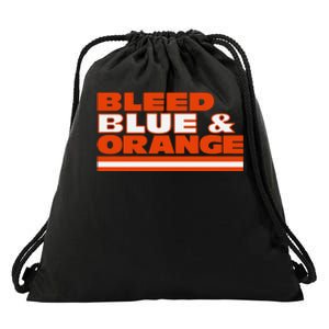 Chicago Football Bleed Blue & Orange Drawstring Bag