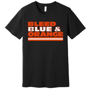 Chicago Football Bleed Blue & Orange Premium T-Shirt