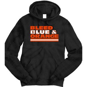 Chicago Football Bleed Blue & Orange Tie Dye Hoodie