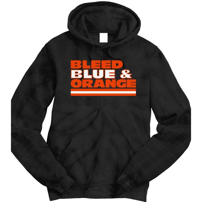 Chicago Football Bleed Blue & Orange Tie Dye Hoodie