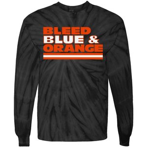 Chicago Football Bleed Blue & Orange Tie-Dye Long Sleeve Shirt