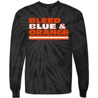 Chicago Football Bleed Blue & Orange Tie-Dye Long Sleeve Shirt