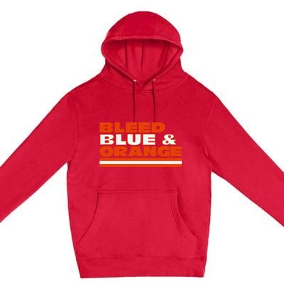 Chicago Football Bleed Blue & Orange Premium Pullover Hoodie