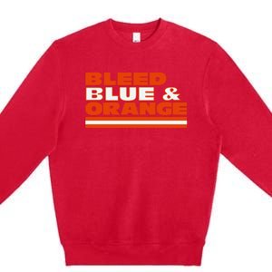 Chicago Football Bleed Blue & Orange Premium Crewneck Sweatshirt