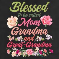 Cute Flower Blessed To Be Called Mom Grandma And Great Grandma 7 Panel Mesh Trucker Snapback Hat