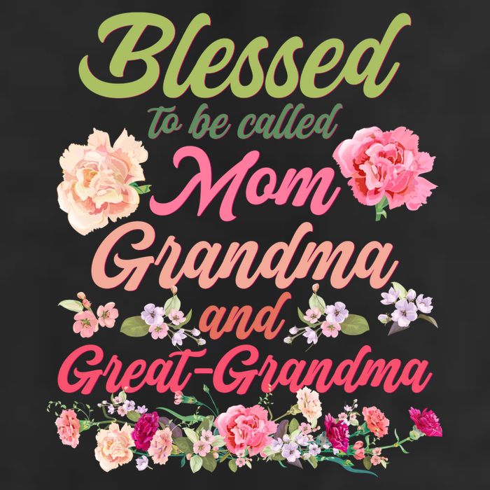 Cute Flower Blessed To Be Called Mom Grandma And Great Grandma 7 Panel Mesh Trucker Snapback Hat