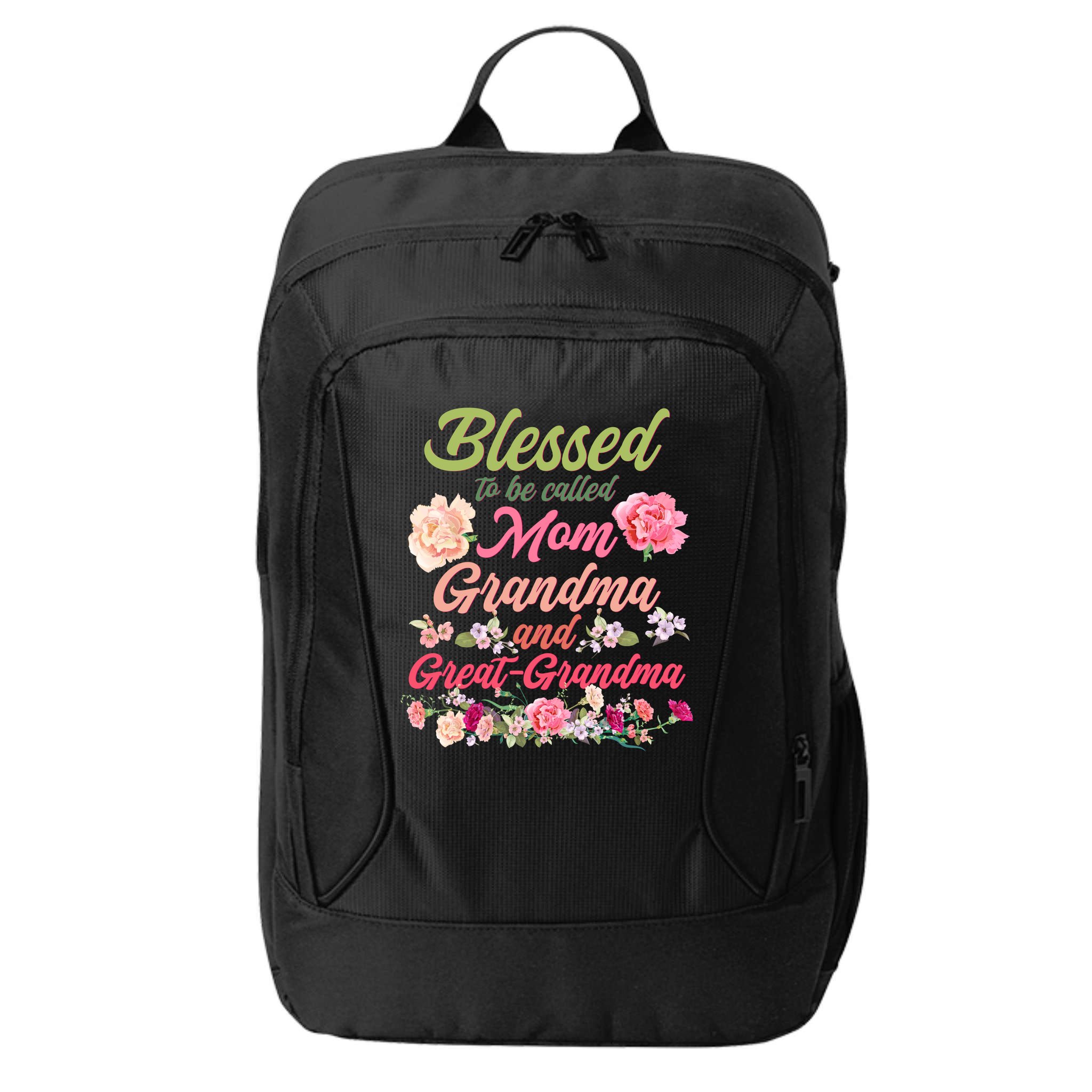 Cute Flower Blessed To Be Called Mom Grandma And Great Grandma City Backpack