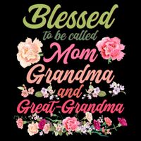Cute Flower Blessed To Be Called Mom Grandma And Great Grandma 16 in Basic Backpack