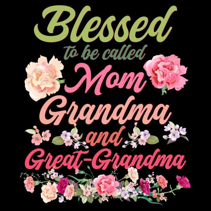 Cute Flower Blessed To Be Called Mom Grandma And Great Grandma 16 in Basic Backpack