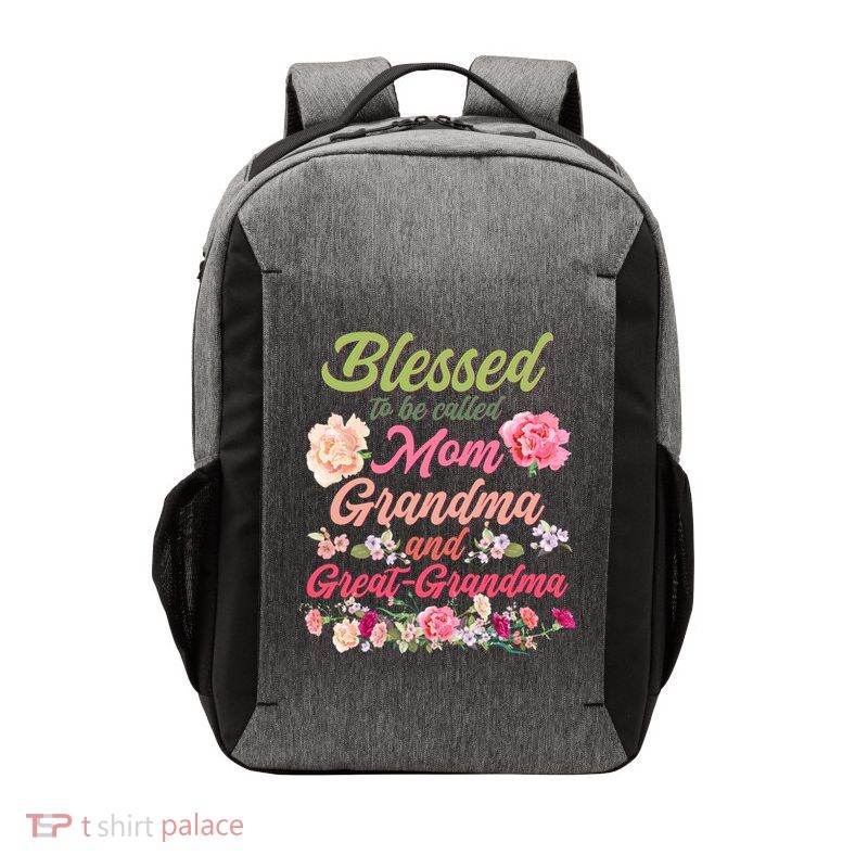 Cute Flower Blessed To Be Called Mom Grandma And Great Grandma Vector Backpack