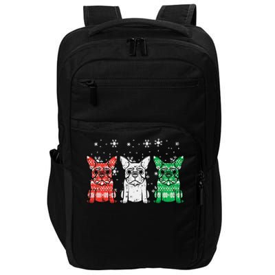 Christmas French Bulldogs Xmas Frenchie Dog Funny Funny Impact Tech Backpack