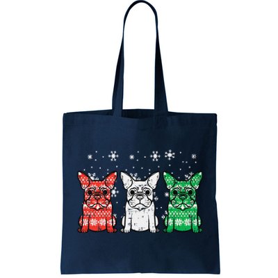 Christmas French Bulldogs Xmas Frenchie Dog Funny Funny Tote Bag