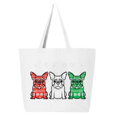 Christmas French Bulldogs Xmas Frenchie Dog Funny Funny 25L Jumbo Tote