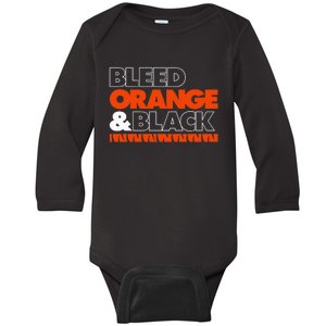 Cincinnati Football Bleed Orange & Black Baby Long Sleeve Bodysuit