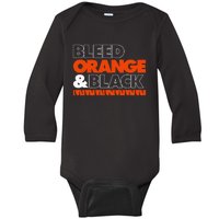 Cincinnati Football Bleed Orange & Black Baby Long Sleeve Bodysuit