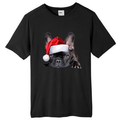 Cute French Bulldog Santa Hat Frenchie Image Christmas Gift Tall Fusion ChromaSoft Performance T-Shirt